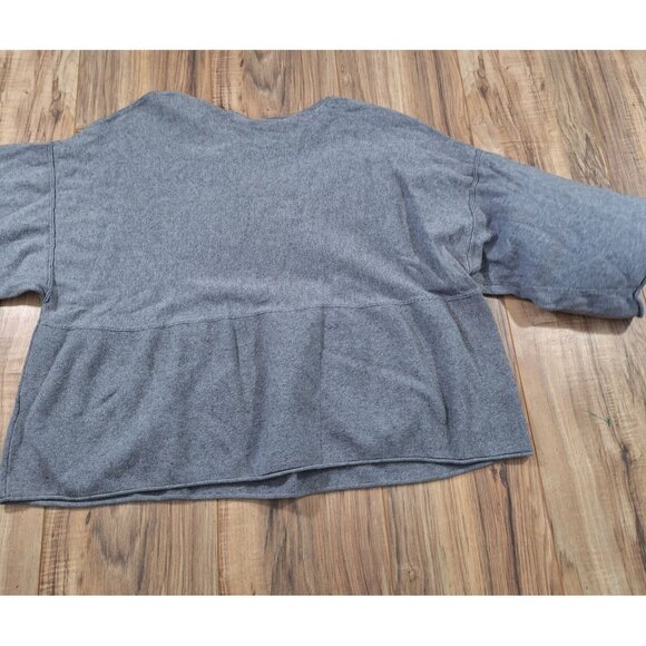 Pure Jill gray cashmere cotton blend peblum shirt size medium - Picture 4 of 4